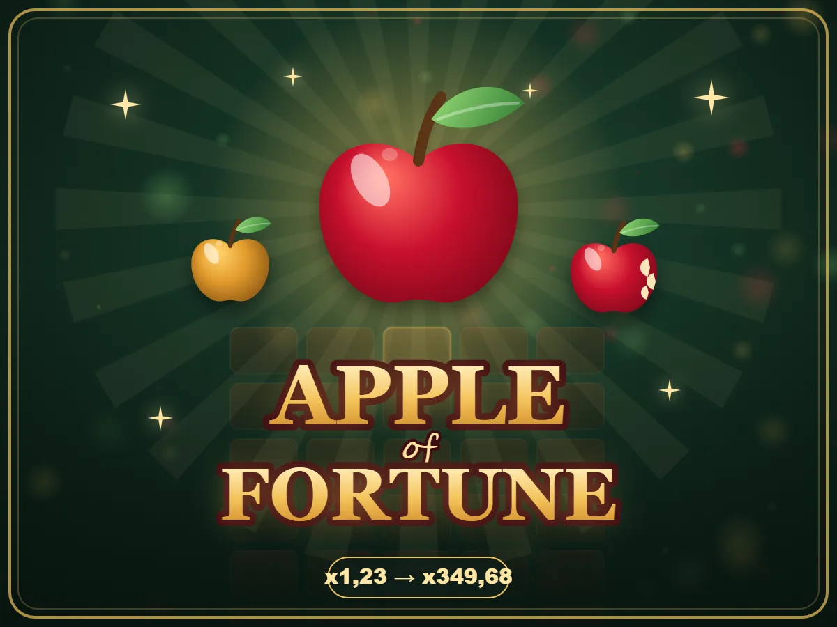 Apple of Fortune México: logo del juego con manzana dorada